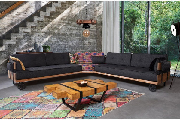 Loft Stůl Design Nábytek Stůl 130x80 Obývací Pokoj Dřevěný Stůl Konferenční Stůl