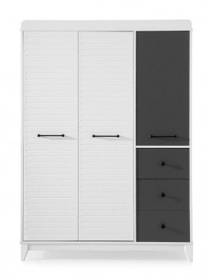 Elegantní šatní skříň Dřevěný design šatní skříň Bílý nábytek do dětského pokoje