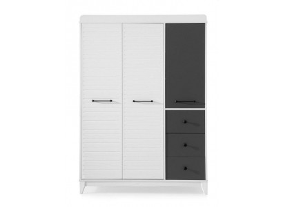 Elegantní šatní skříň Dřevěný design šatní skříň Bílý nábytek do dětského pokoje