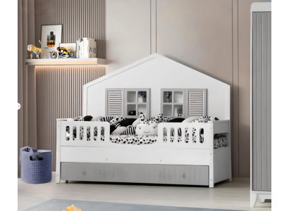 Moderní dětská postýlka šedé barvy Luxusní design nábytek pro nejmenší