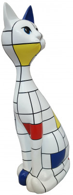 Designer Kočka Dekorativní sochy Moderní Malované sochy Abstraktní sochy 95cm