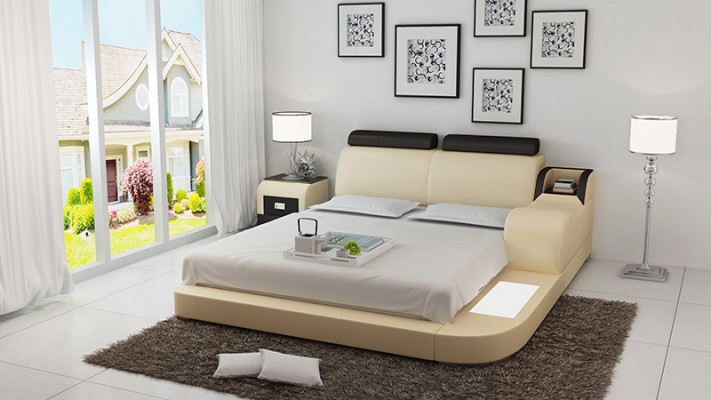 Bett Design Luxus Luxus Betten Leder Modernes Schlafzimmer 140/160/180 LB8813  Postel Design Luxus Luxus Postele Kůže Moderní ložnice 140/160/180 LB8813
