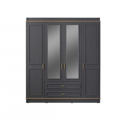 Šatník Detská skriňa Skriňa Drevo Zrkadlo Šedá Drevěná skriňa