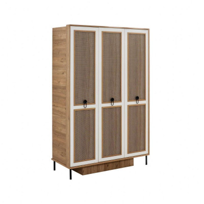 Moderní kompletní dětský nábytek Dětská postel Hnědý dřevo Set 4 kusy Postel Nový