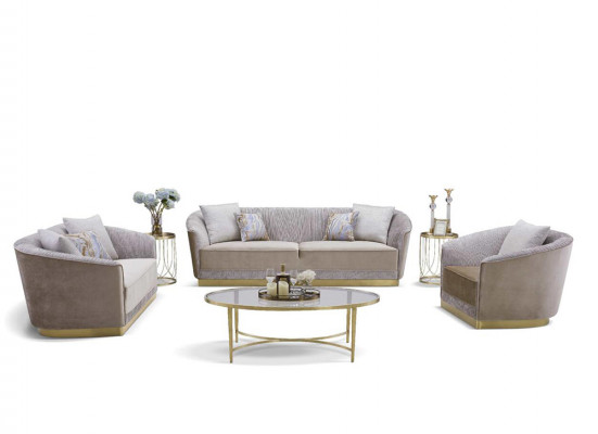 Dizajnová sedací souprava sofa 3+1+1 křesla pohovka čalouněná sestava Nový