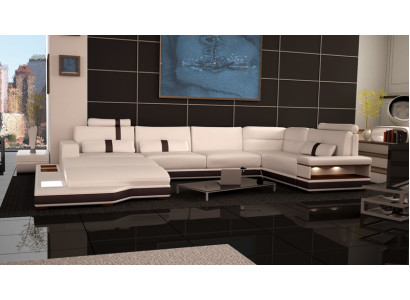 Moderní rozkládací sedací souprava v U tvaru s polštářem, designer rohová sedací souprava.