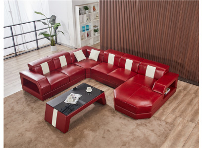 Sofa sedací rohová souprava polstrování rohová pohovka design pohovka luxus pohovka kůže nová