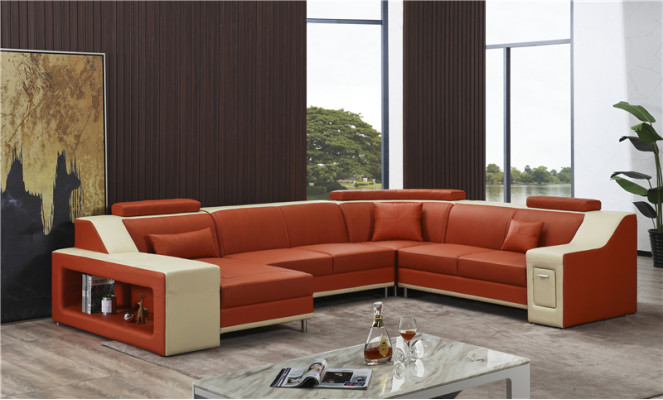Ecksofa Sofa Wohnlandschaft U Form Polster Couch Ledersofa Sofas Ledersofas Neu Rohová pohovka Sedací souprava v U tvaru Polštářová pohovka Kožená pohovka Pohovky Kožené pohovky Nové.