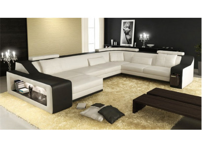 Ecksofa Sofa Wohnlandschaft U Form Polster Couch Ledersofa Sofas Ledersofas Neu Rohová pohovka Sedací souprava v U tvaru Polštářová pohovka Kožená pohovka Pohovky Kožené pohovky Nové.