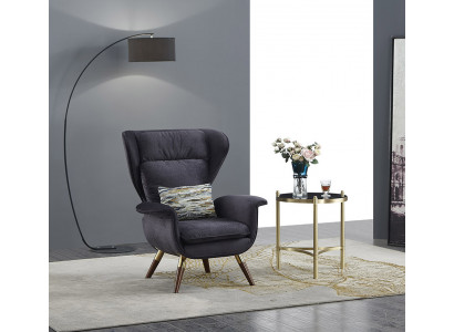 Křeslo Design Pohovka Sofa Sedadlo Luxus Ušák Sedět Relax Kožená Relaxační Kavárna Klub Tapicerie
