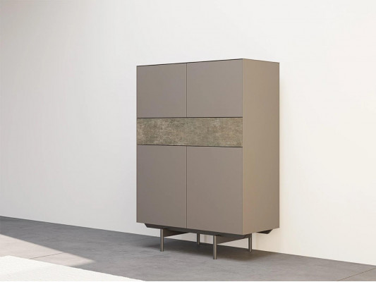 Designer jídelní stůl se židlemi z kovu a textilu jídelní skupiny skříně