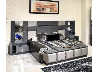 Ložnice Luxus manželská postel 2x noční stolky Kompletní moderní zařízení