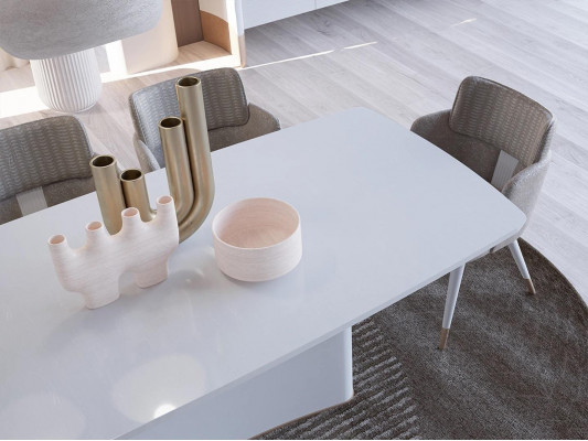 Design jídelny Kompletní 7dílný jídelní stůl Moderní skříň Dřevěná skříň Nový vitrín.