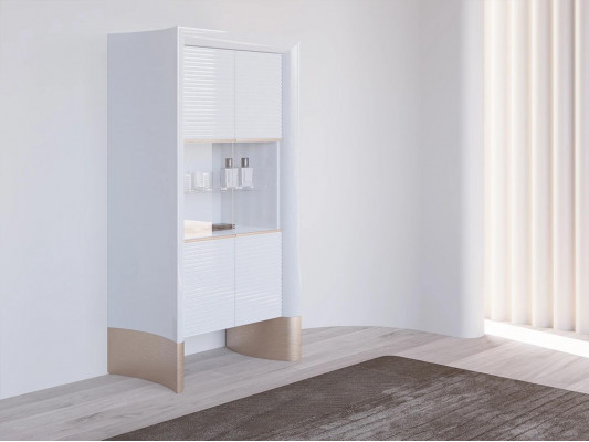 Design jídelny Kompletní 7dílný jídelní stůl Moderní skříň Dřevěná skříň Nový vitrín.