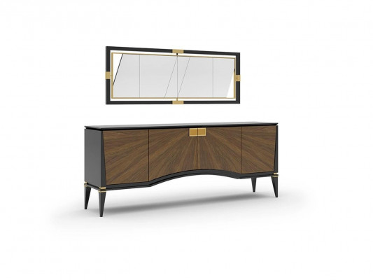 Luxus Moderní Nábytek Jídelna Jídelní Stůl Design 4x Židle Skupina Jídelního Stolu Sideboard