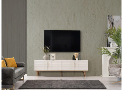 Lowboard TV Stojan Sideboard Moderní Skříň RTV Obývací pokoj Bílý Dřevo