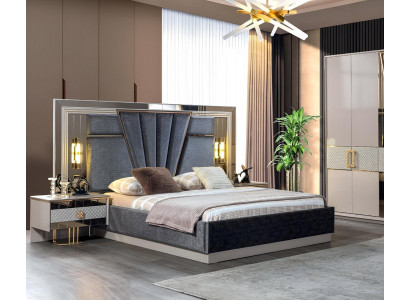 Ložnice Set Postel s 2x nočními stolky Kompletní luxusní vybavení Moderní