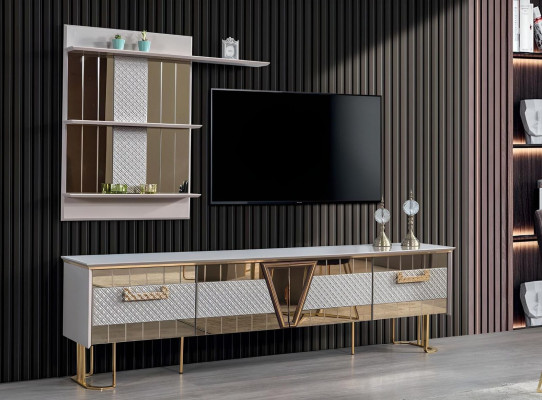 Moderní design šedá obývací stěna dřevěná stěna police kompletní TV stojan nábytek