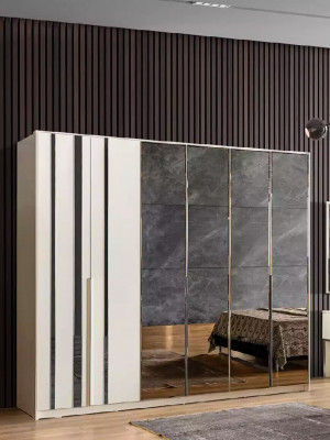 Šatní skříň Luxus Schlafzimmer dřevěná skříň skleněný stolek nábytek design