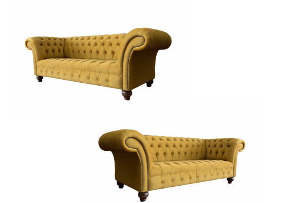 Luxus pohovka Chesterfield 2x 2místná pohovka Textil Moderní pohovky Nová sestava