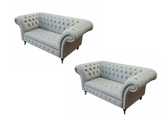 Chesterfield sedací souprava Design Luxus polstrovaná pohovka gauč sedací souprava