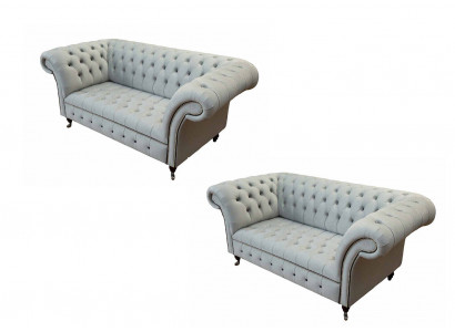 Chesterfield sedací souprava Design Luxus polstrovaná pohovka gauč sedací souprava