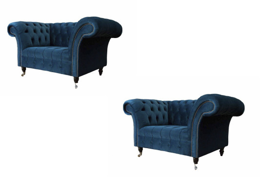 Křeslo Chesterfield nábytek set 2x jednosedadlový set luxusní křeslo pohovky 2 kusy.