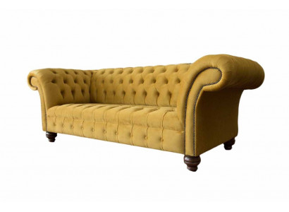 Chesterfield 3místná designová pohovka s čalouněním, pohovky, látkové pohovky