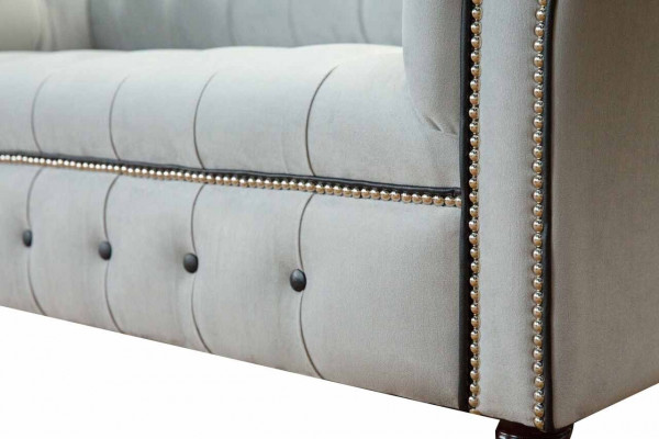 Chesterfield Sofa 2 Sitzer Sofa Polster Sofas Design Luxus Sofas Grau Chesterfield pohovka 2místná pohovka čalouněné pohovky design luxusní pohovky šedé