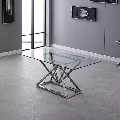 Skleněný stůl Sloupové stoly Stříbrné stoly Skleněné stoly Luxusní nábytek 180x90