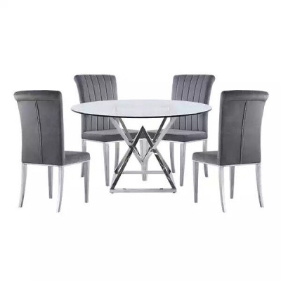 Skleněný stůl Sloupové stoly Stříbrné stoly Skleněné stoly Luxusní nábytek 180x90