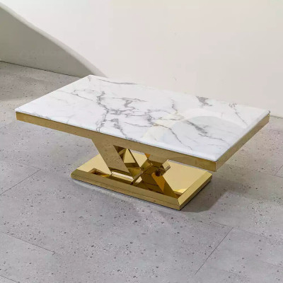 Couchtisch Design Stůl Obývací pokoj Luxus Kavárny Nábytek 130x70 Kov