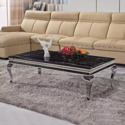Stůl do obývacího pokoje design Luxus křeslo stůl konferenční stůl přistavovací stolek 130x70 stříbrný