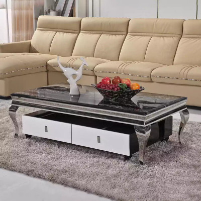 Stůl do obývacího pokoje design Luxus křeslo stůl konferenční stůl přistavovací stolek 130x70 stříbrný