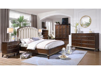 Postel 2x noční stolky komoda ložnice sada design luxus nová 4 části