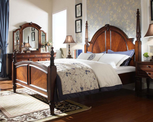 Ložnice postel Klasický Nový elegatní Moderní hnědý dřevo Luxusní