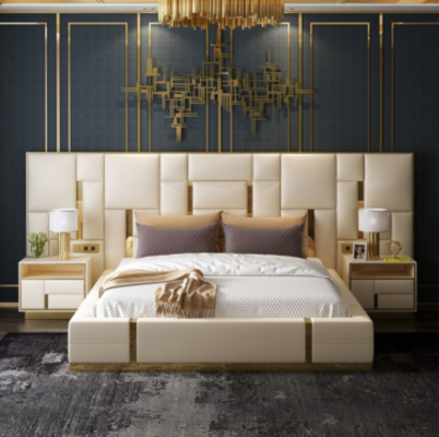 Luxus Schlafzimmer Bett Polster Design Luxus Doppel Hotel Betten Neu