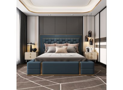 Modern Betten Luxus Schlaf Zimmer Neu Bett Design Luxus Blau Doppelbet