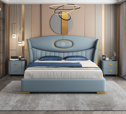 Postel Ložnice Moderní Postelový rám Nový PostelČalounění Design Luxusní Nábytek