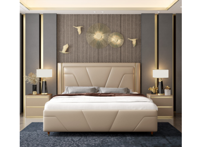Ložnice postel polštář design nábytek luxus dvojlůžko béžové postele moderní