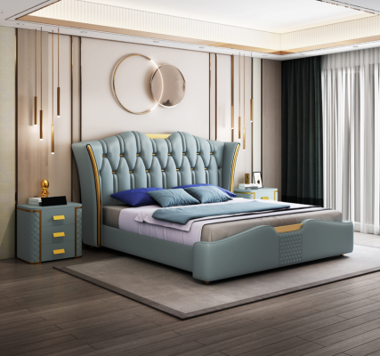 Postel Postele Dvojitá Hotel Luxusný Nerez Ocel Moderní Designérská Ložnice