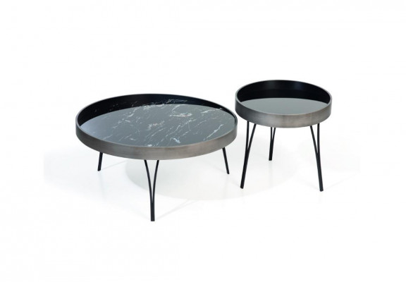 Kruhový set 2x konferenční stoly Nástolní stůl Design obývací pokoj