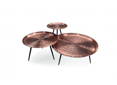 Designer kávový stůl Set 3x obývací pokoj nerez ocel Moderní luxusní stoly