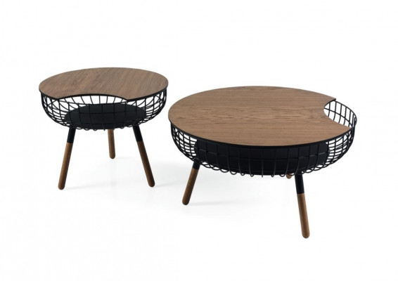 Elegantní dvojité set 2x konferenční stůl Design obývací stůl hnědý stůl