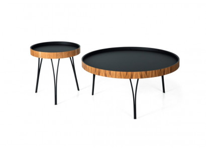 Černý moderní stolík do obývacího pokoje. 2x designérský kávový stůl.