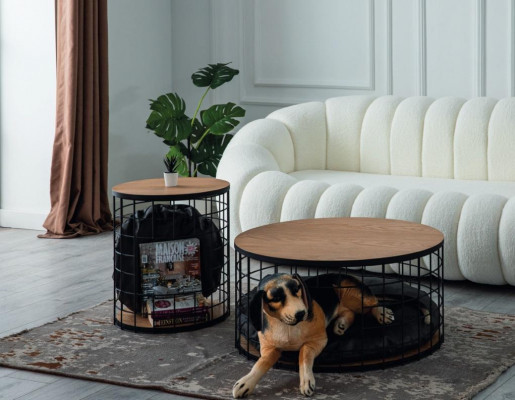 Designový set 2x konferenční stůl psí bouda Luxus nábytek do obývacího pokoje konferenční stolky
