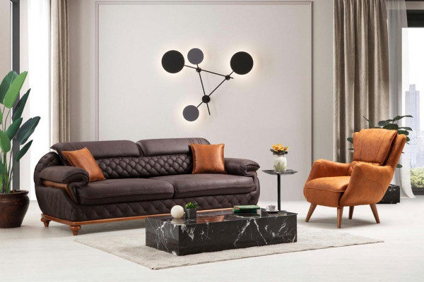 Křeslo Design Pohovka Luxus Obývací pokoj Čalouněný sedák Moderní Nový Nábytek