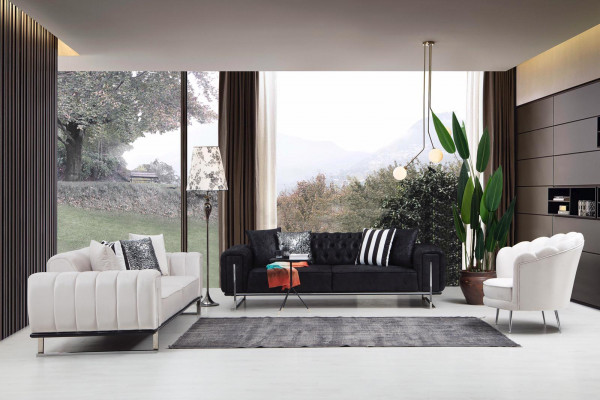 Obývací pokoj Set 2x třísedák Chesterfield gauč Design křeslo Luxus nábytek