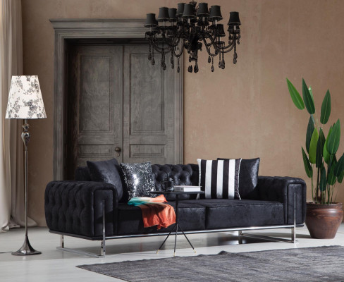 Obývací pokoj Set 2x třísedák Chesterfield gauč Design křeslo Luxus nábytek