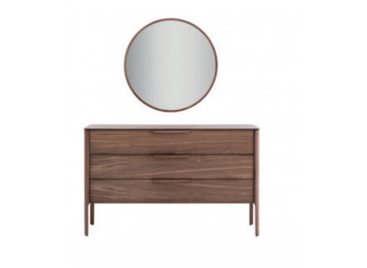 Komoda se zrcadlem Moderní komoda s luxusním designem a zrcadlem.
